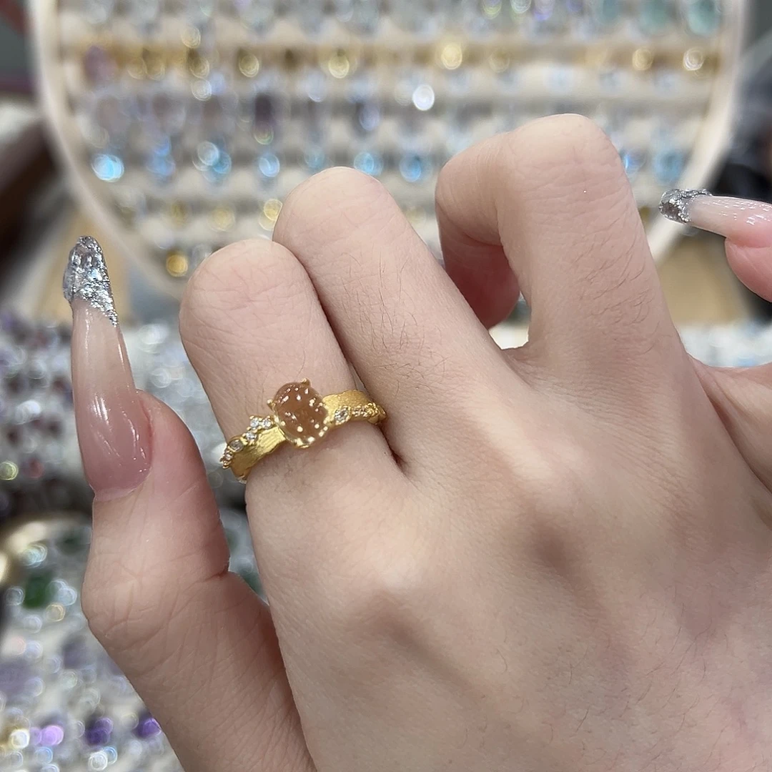 丁***师黄晶戒指银S925镶嵌