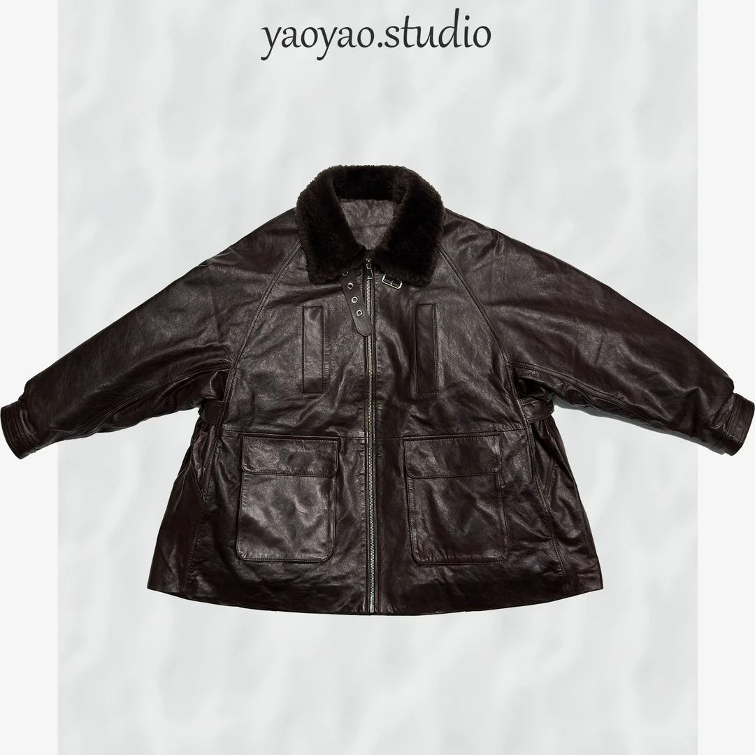【瑶瑶】新款上新时尚百搭减龄绵羊皮90鹅绒羽绒服YY12905
