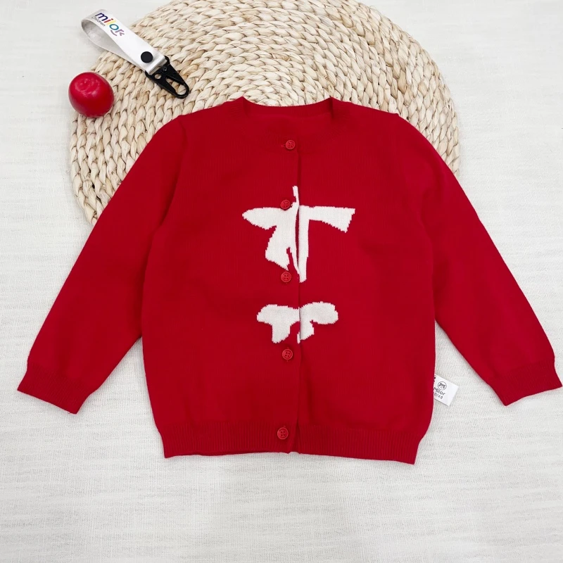 米乐熊女童春秋年款蝴蝶结开衫0578