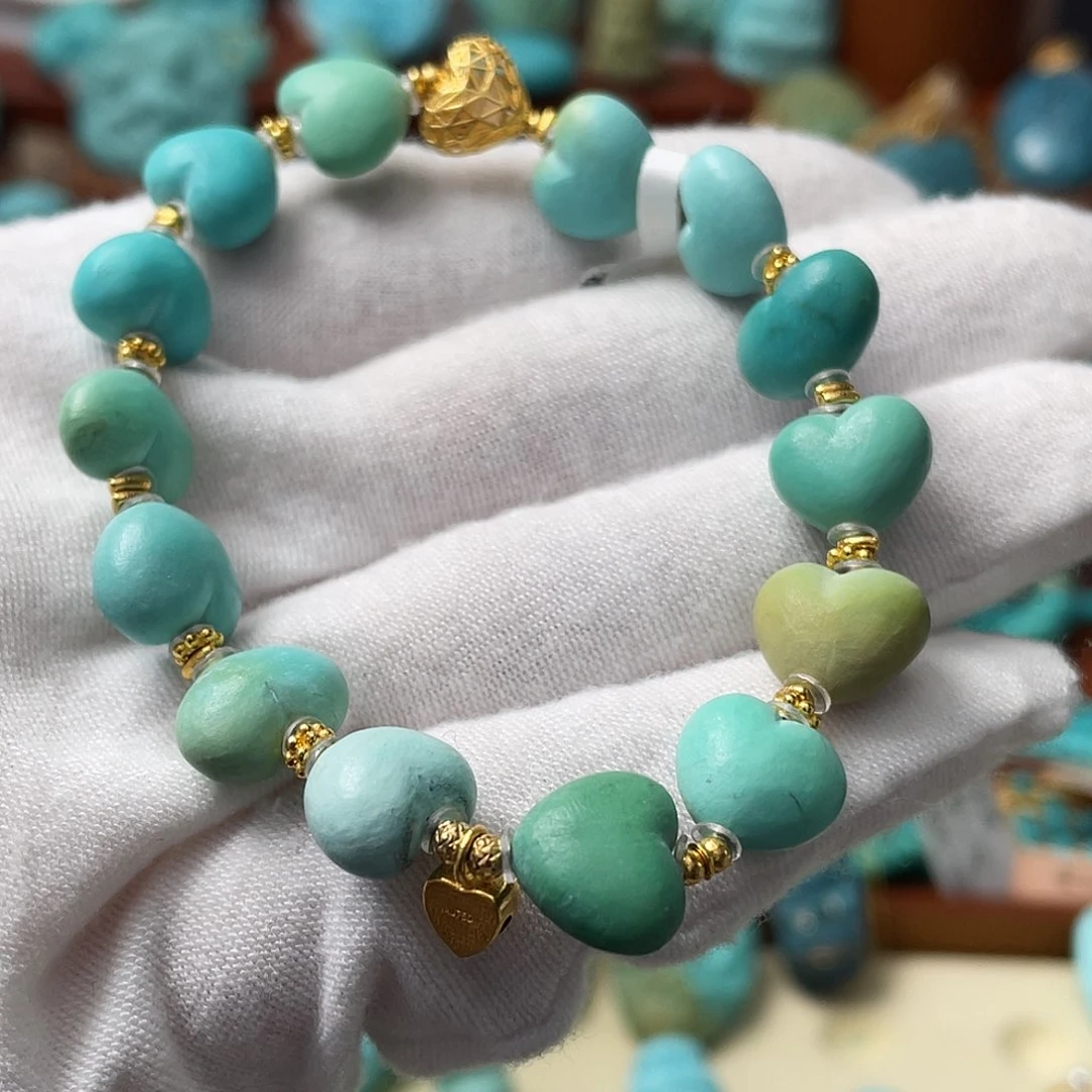 绿松石珠宝奇石18K金镶嵌