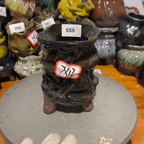 粗陶花盆手工花盆制作就这样