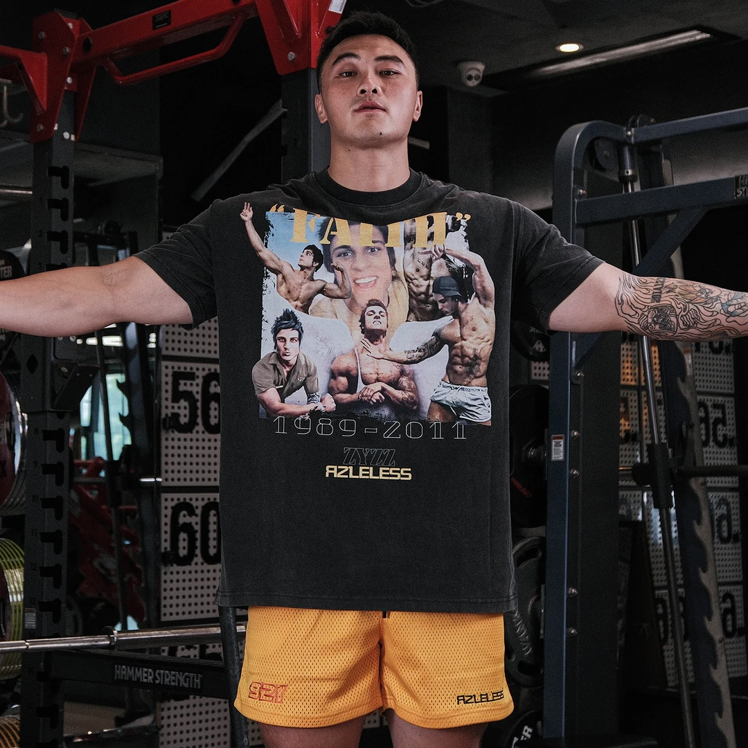 RULELESS 921 信仰系列ZYZZ 重磅美式廓形水洗短袖