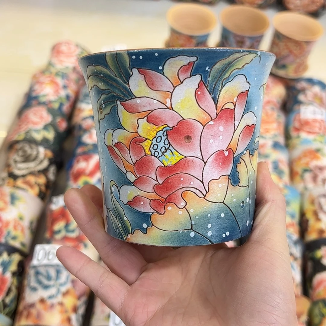 景德镇炫彩手绘口10.5高10