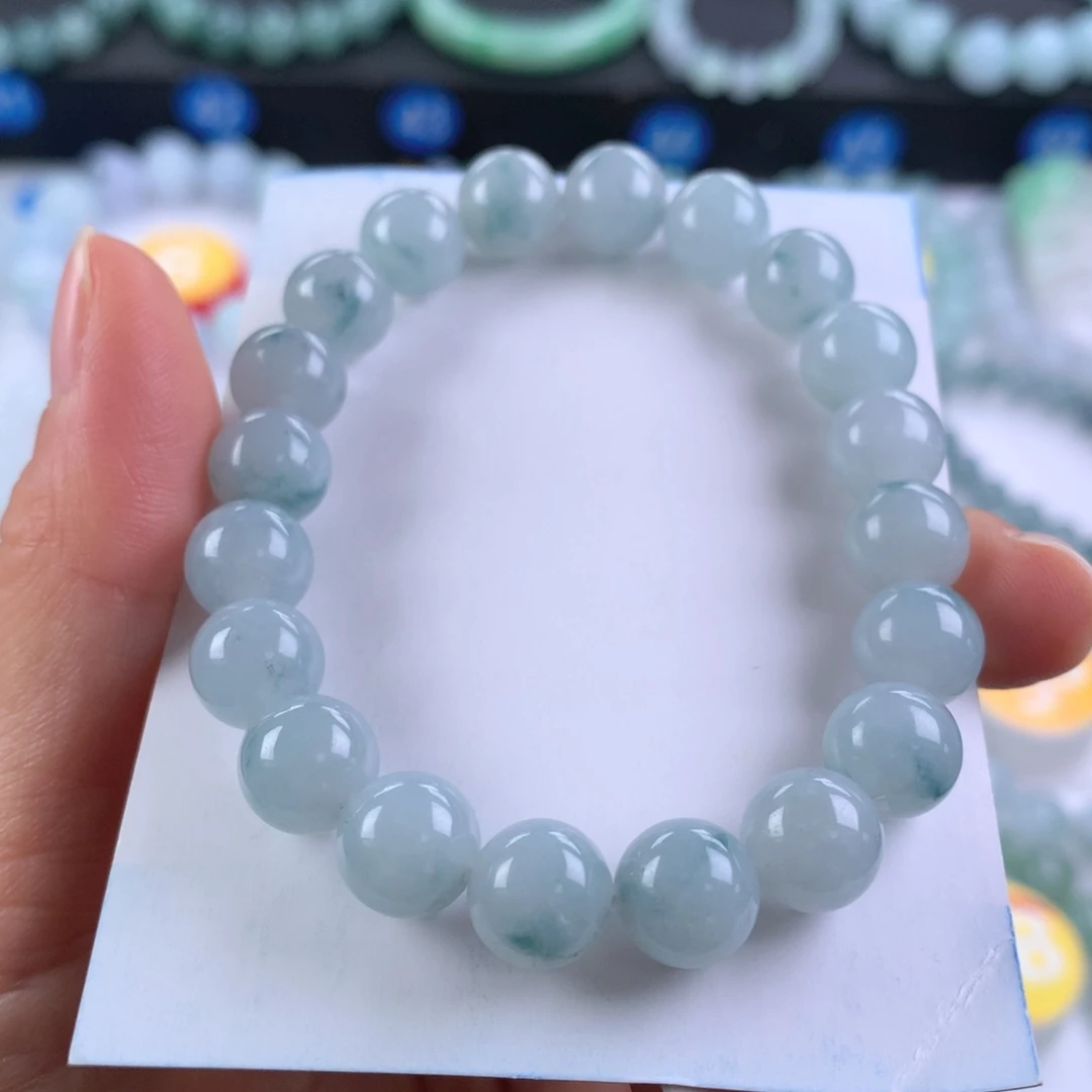 翡翠未镶嵌手链卡9.8