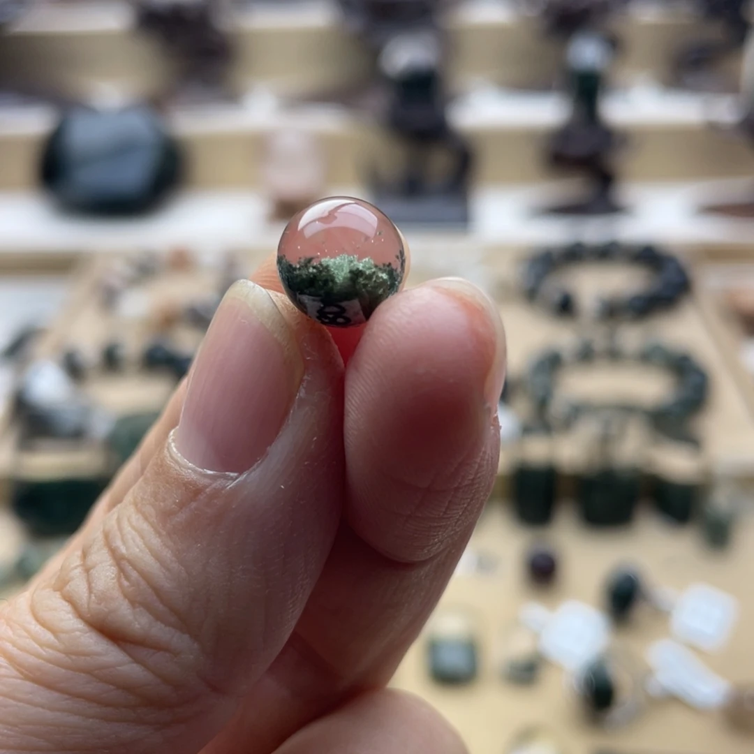 颈饰未镶嵌水晶绿幽灵聚宝盆单珠