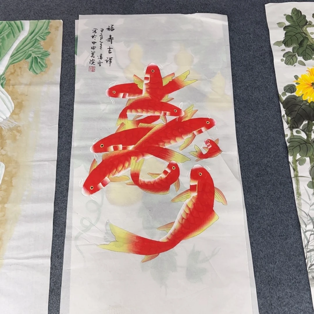 国画尺寸50X100手绘作品