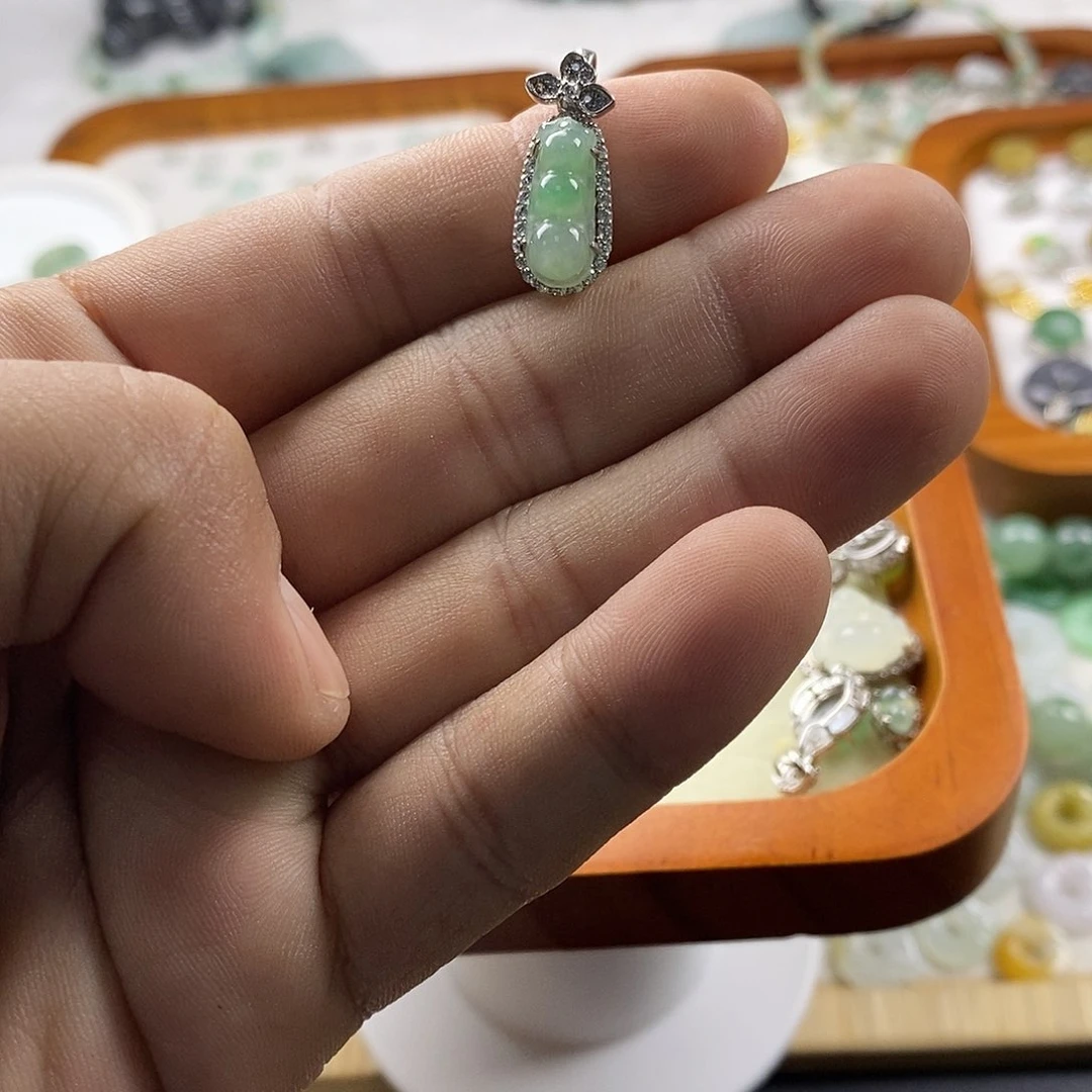 翡翠戒指未镶嵌镶嵌蛋面