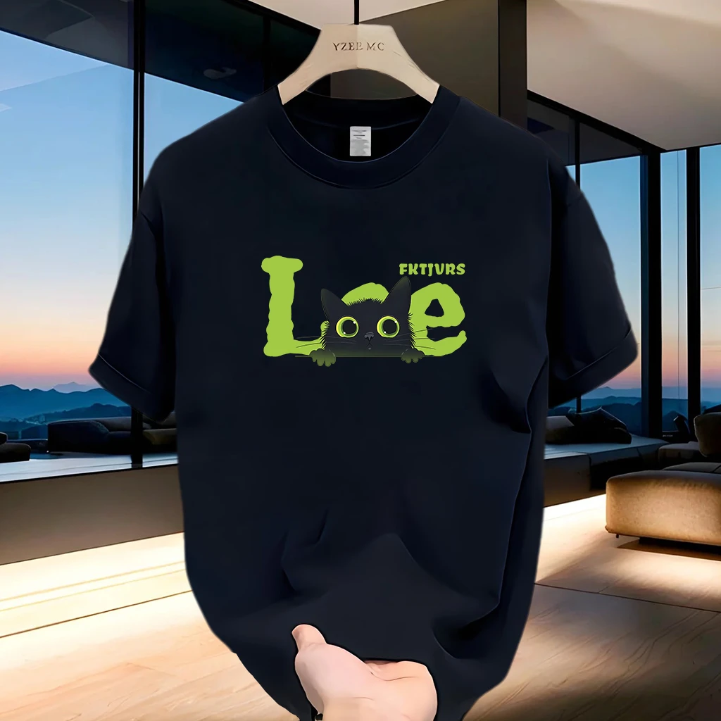 美式痞帅重磅纯棉短袖T恤青年男女款夏季ins潮牌男士圆领百搭上衣