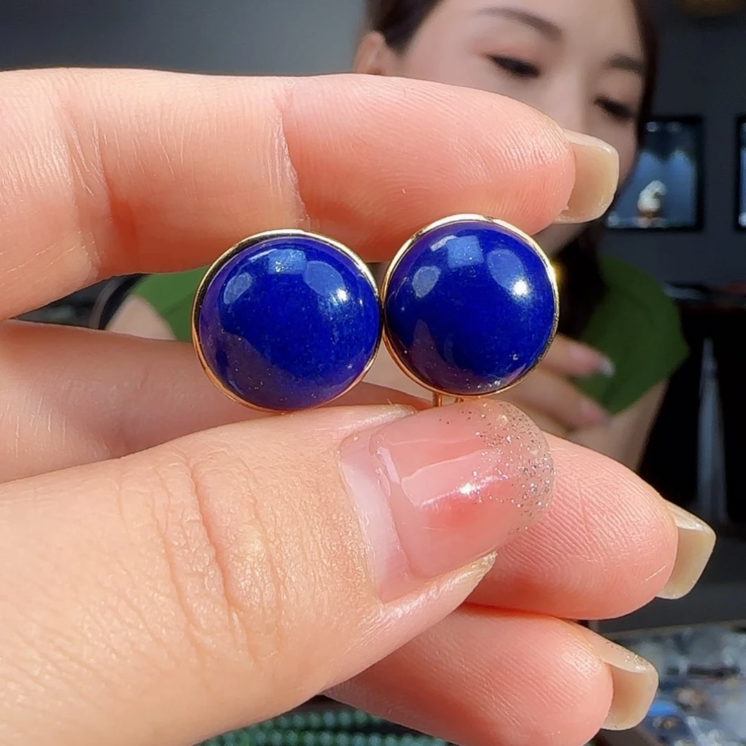 和田玉银S925镶嵌耳饰