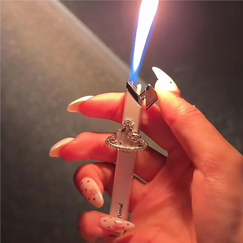 手作高颜值kitty土星金属小细条打火机ins男女送礼轻网红时尚小众