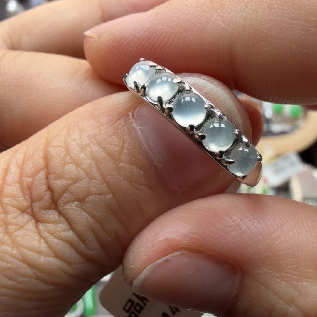 翡翠银S925镶嵌戒指8002