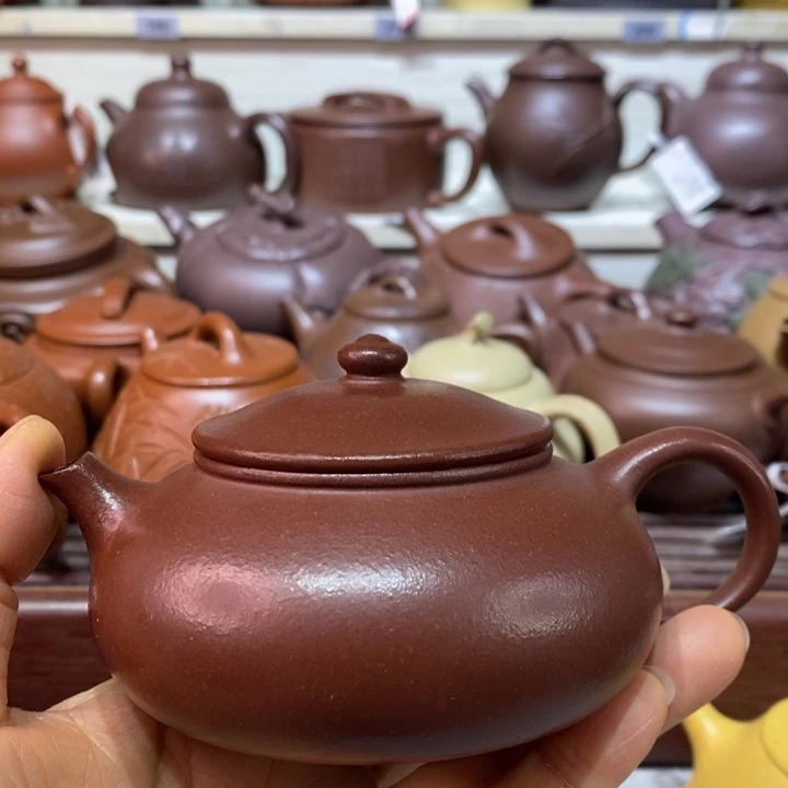 茶壶紫砂微瑕处理壶钮有轻微开片