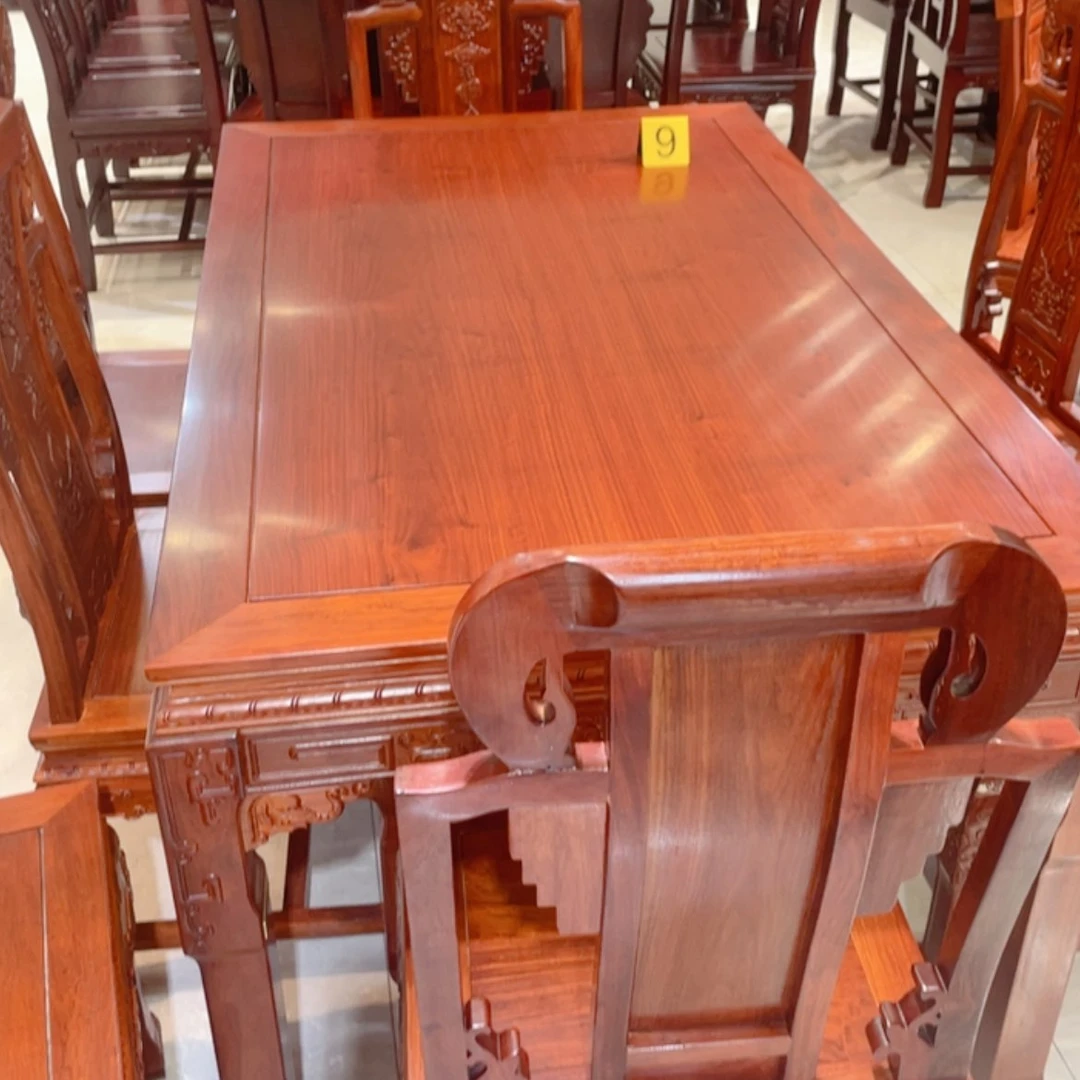 【闪购商品】花梨木类家具李*兵餐桌一桌六椅