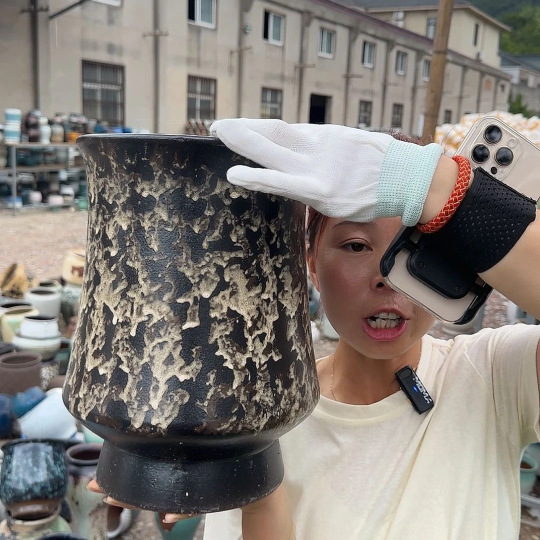 紫砂花盆王嫂花盆0708-106高30口20