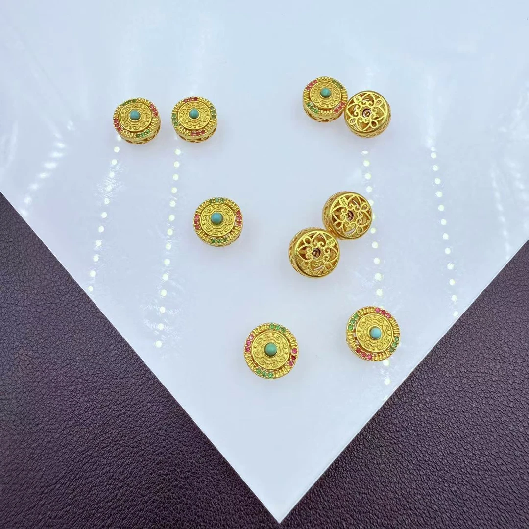 925银银制品 「戴琴珠宝」FR6009-10mm左右银金色配饰（多样性发其一