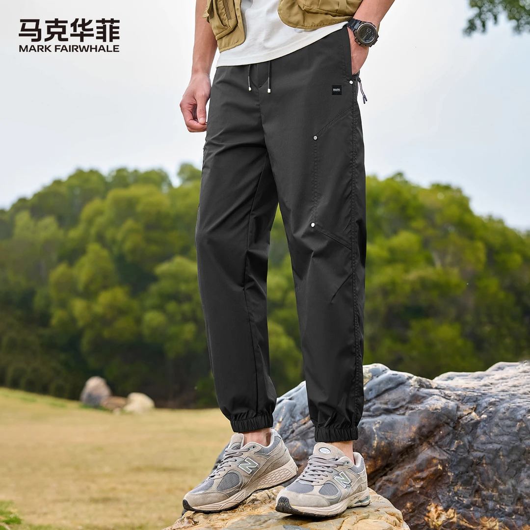 马克华菲夏季新款工装休闲裤青少年时尚百搭直筒裤宽松男士长裤子