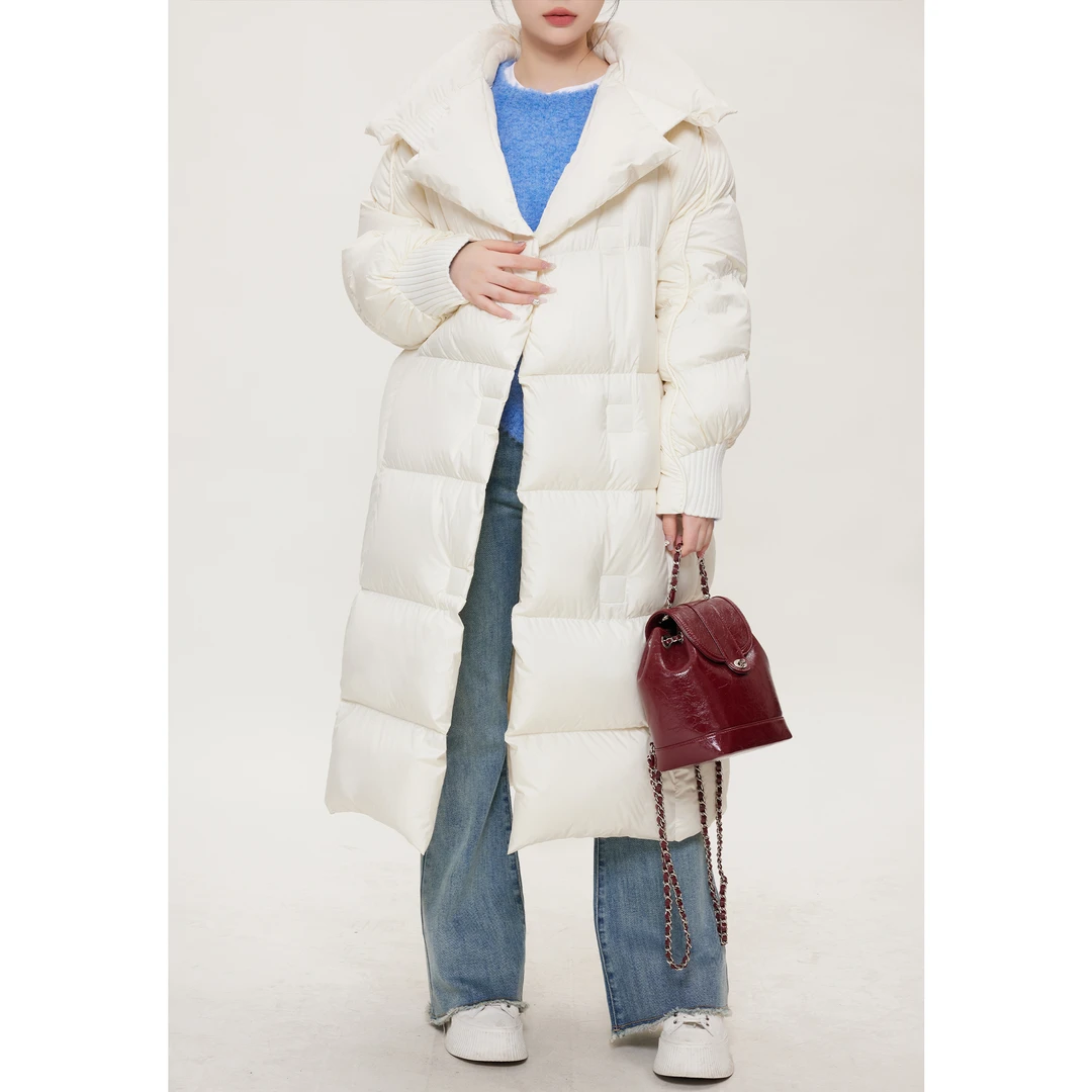君君专属【冬日暖包】冬季90白鸭绒保暖轻盈立领中长款羽绒服
