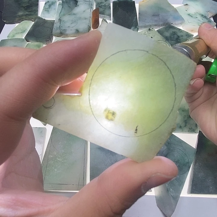 定制翡翠未镶嵌切料子，包工包料平安扣