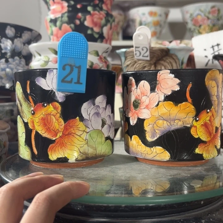 景德镇手绘花盆满38包邮偏远地区除外