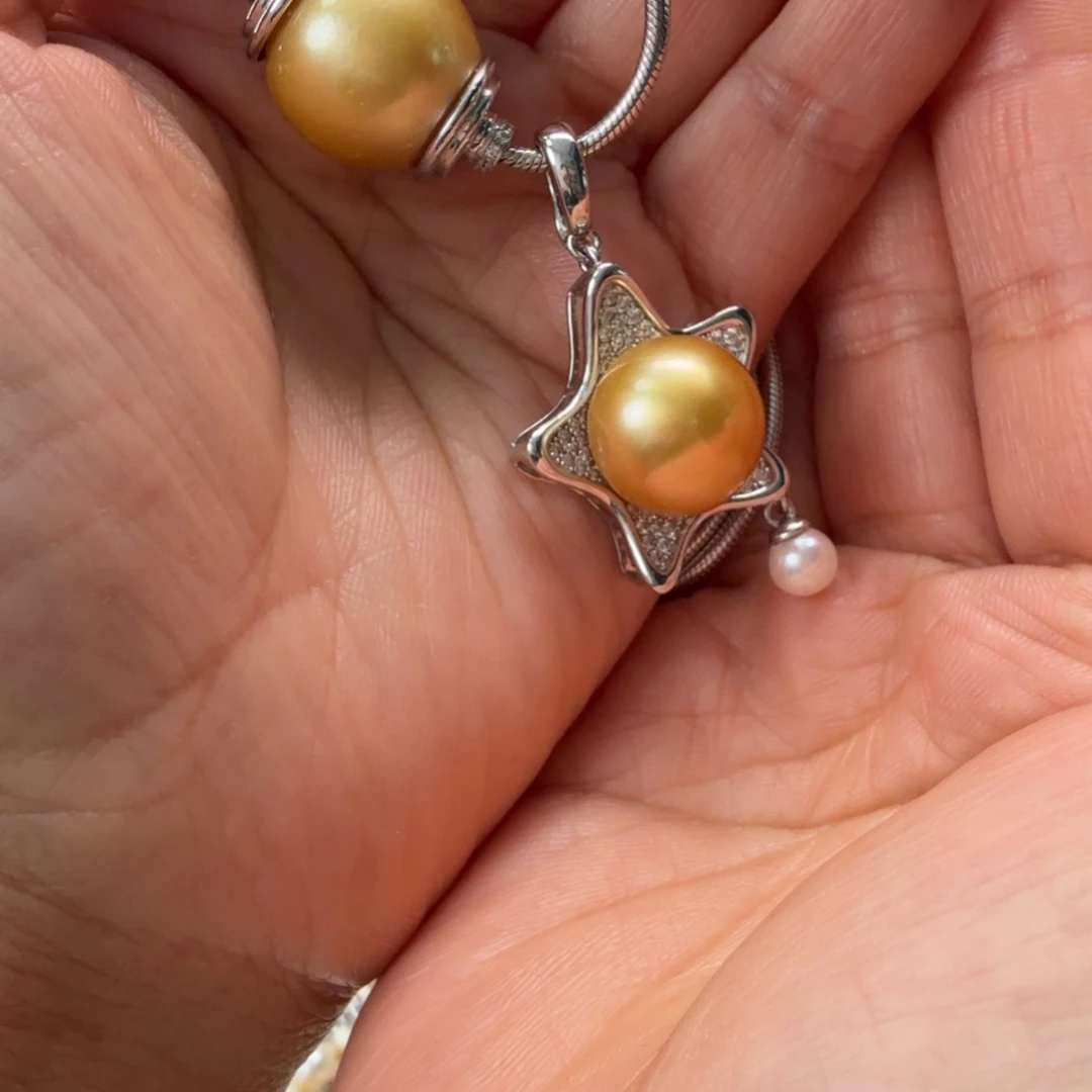 银S925镶嵌海水珍珠颈饰