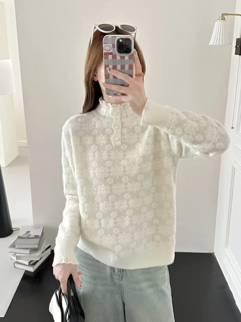 不起球秋冬新款套头毛衣设计感打底衫针织上衣