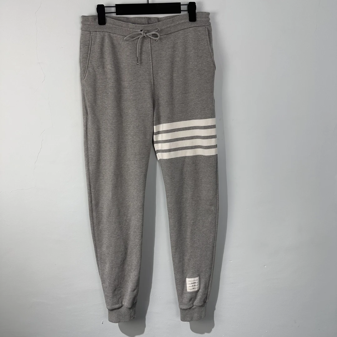 90新 THOMBROWNE 2码/TB灰色条纹抽绳卫裤/9新