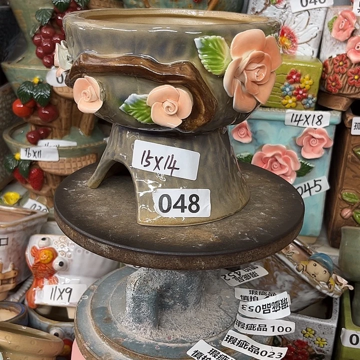 紫砂花盆粗陶材质多肉花盆