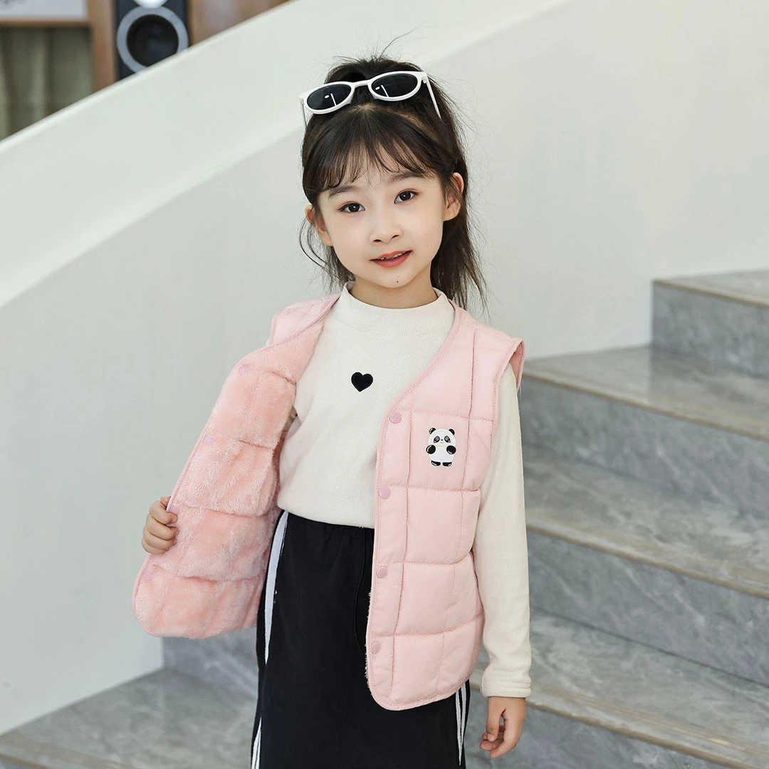 新款男童秋冬加绒加厚棉服背心儿童马甲女童保暖宝宝坎肩小童内外