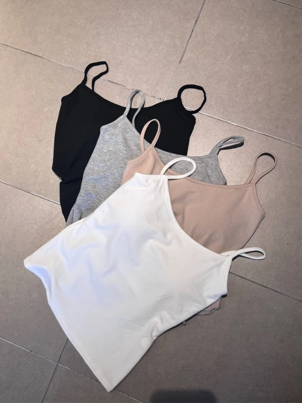 Anhui【好穿的吊带】简约弹力显瘦自带胸棉吊带