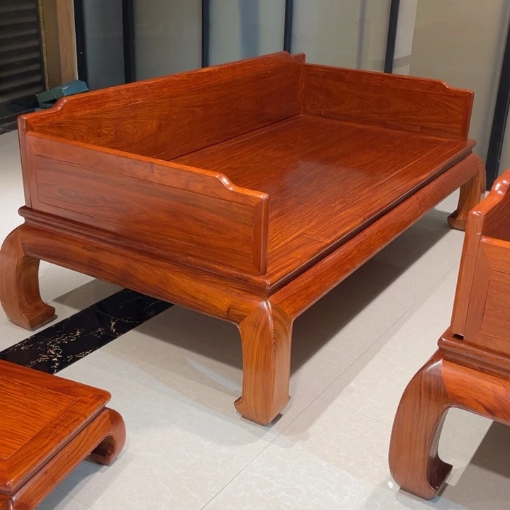 紫檀木类家具周***缅花罗汉床