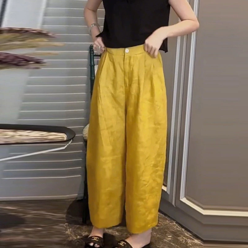 显瘦高腰垂坠感阔腿裤老钱风松弛感女装贵气夏季宽松百搭直筒女款