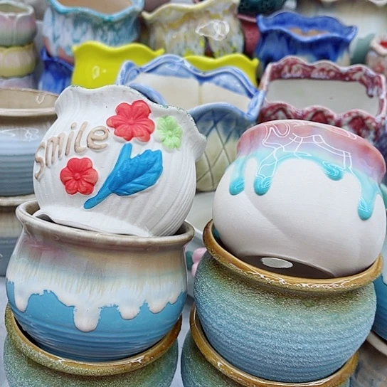 多肉绿植陶瓷花盆9.9包邮