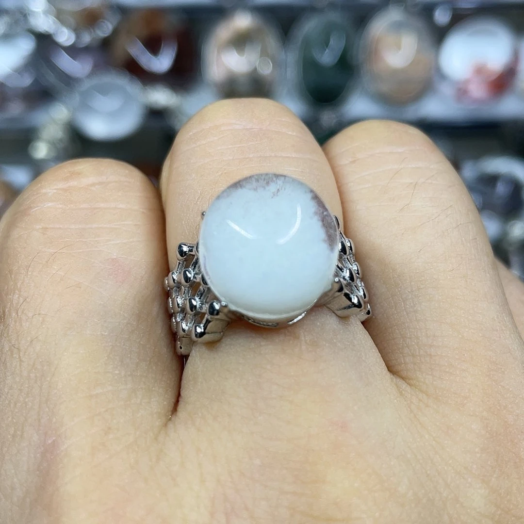 【闪购商品】银S925镶嵌珠宝半成品水晶戒指