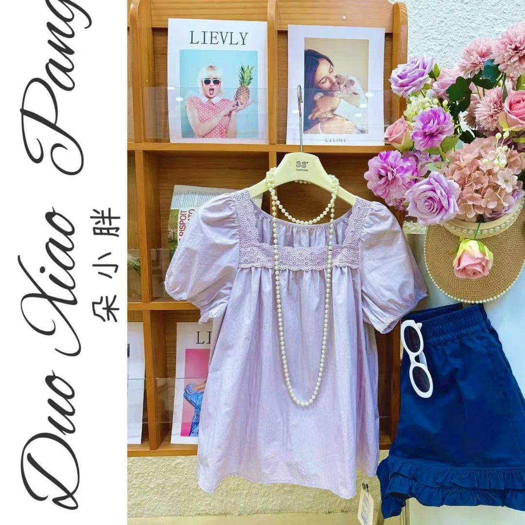 大码2025年夏季新款女装短袖上衣韩版百搭显瘦气质温柔衬衫92708