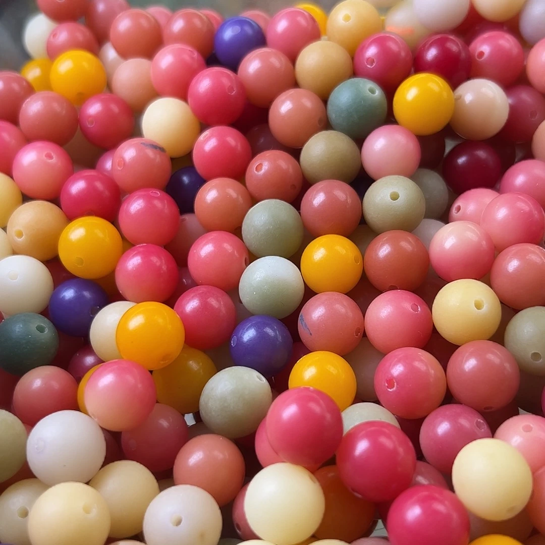 菩提根/象牙果手串微瑕乌梅子酱混圆卡12给150颗