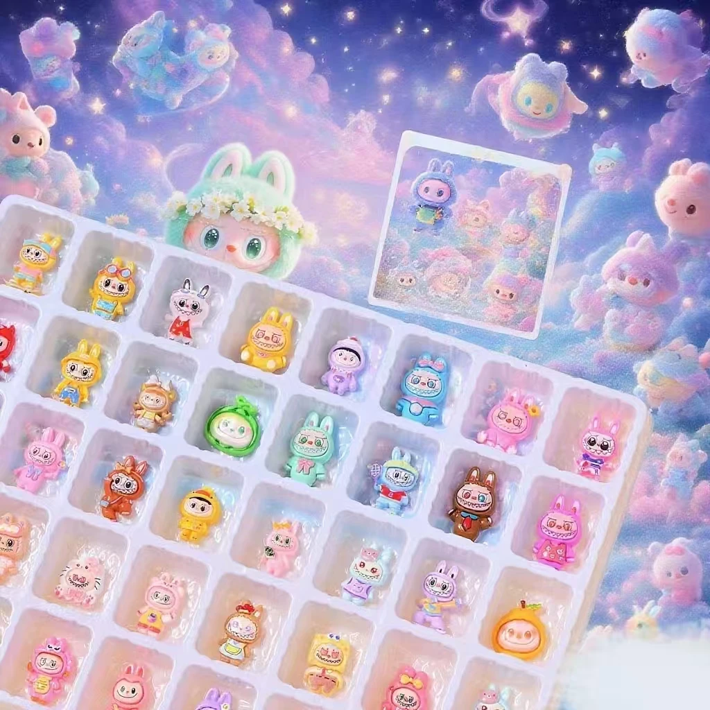 40洞拉布布盲盒洞洞乐树脂公仔摆件戳戳乐儿童潮玩礼物摆摊爆款