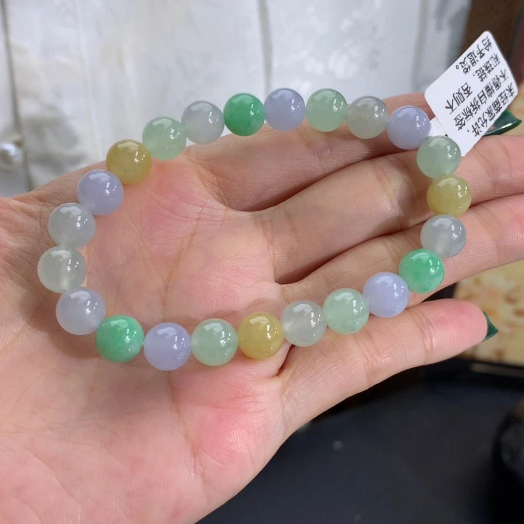 翡翠未镶嵌手串卡7.9冰胶多宝手串