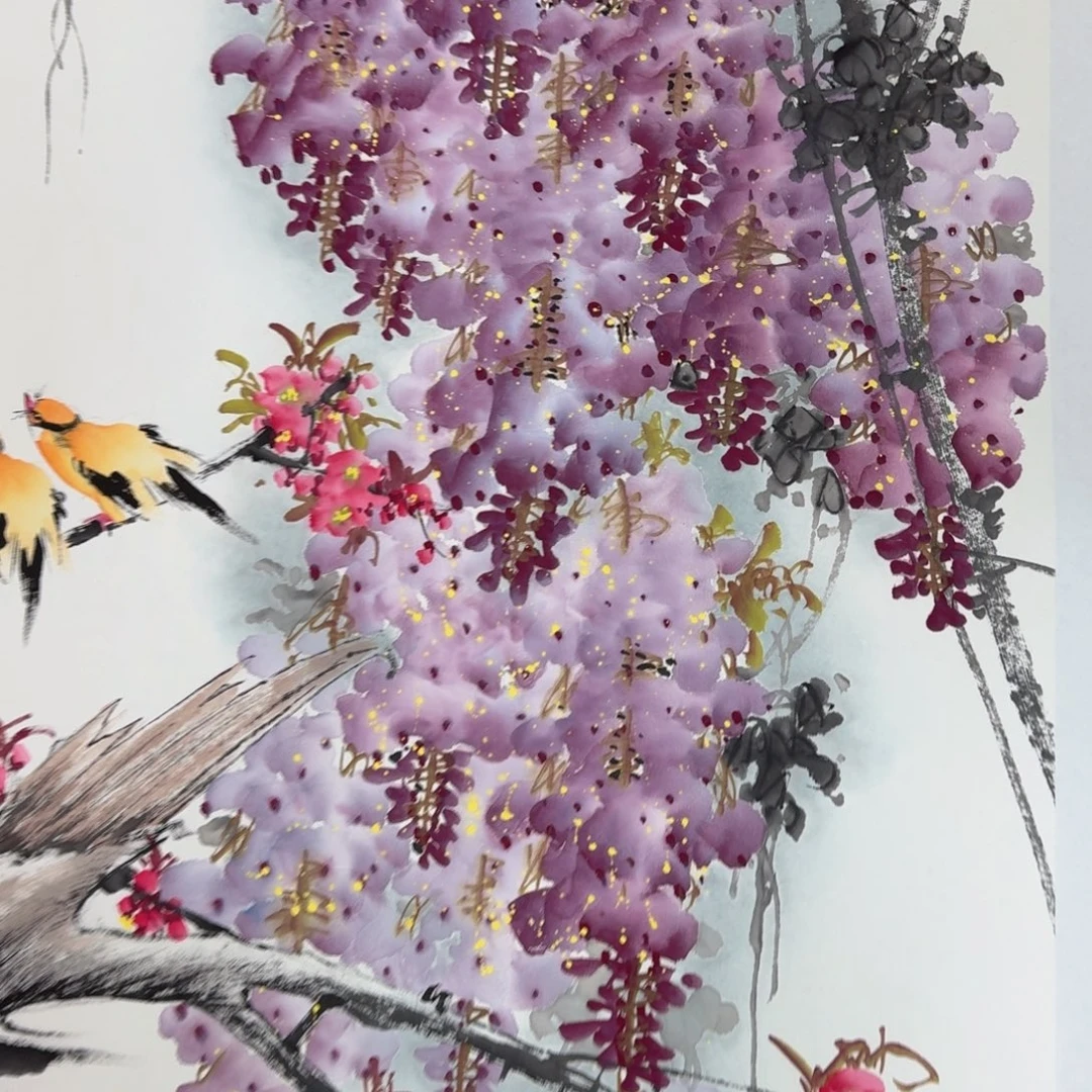 国画国画作品纯手绘山水花鸟