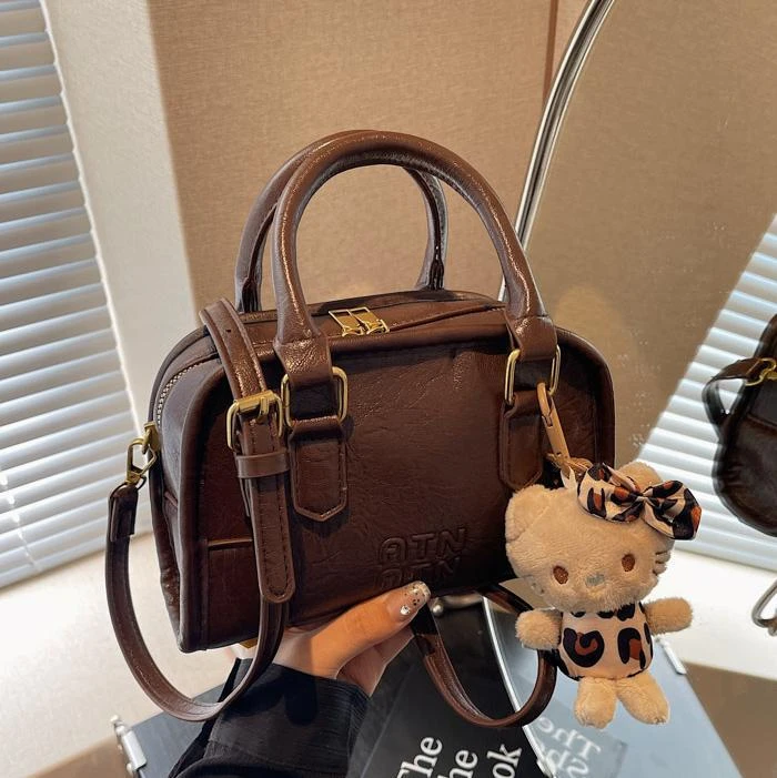 左九女包复古褶皱手提小包包女士2025新款通勤百搭棒球包高级感小