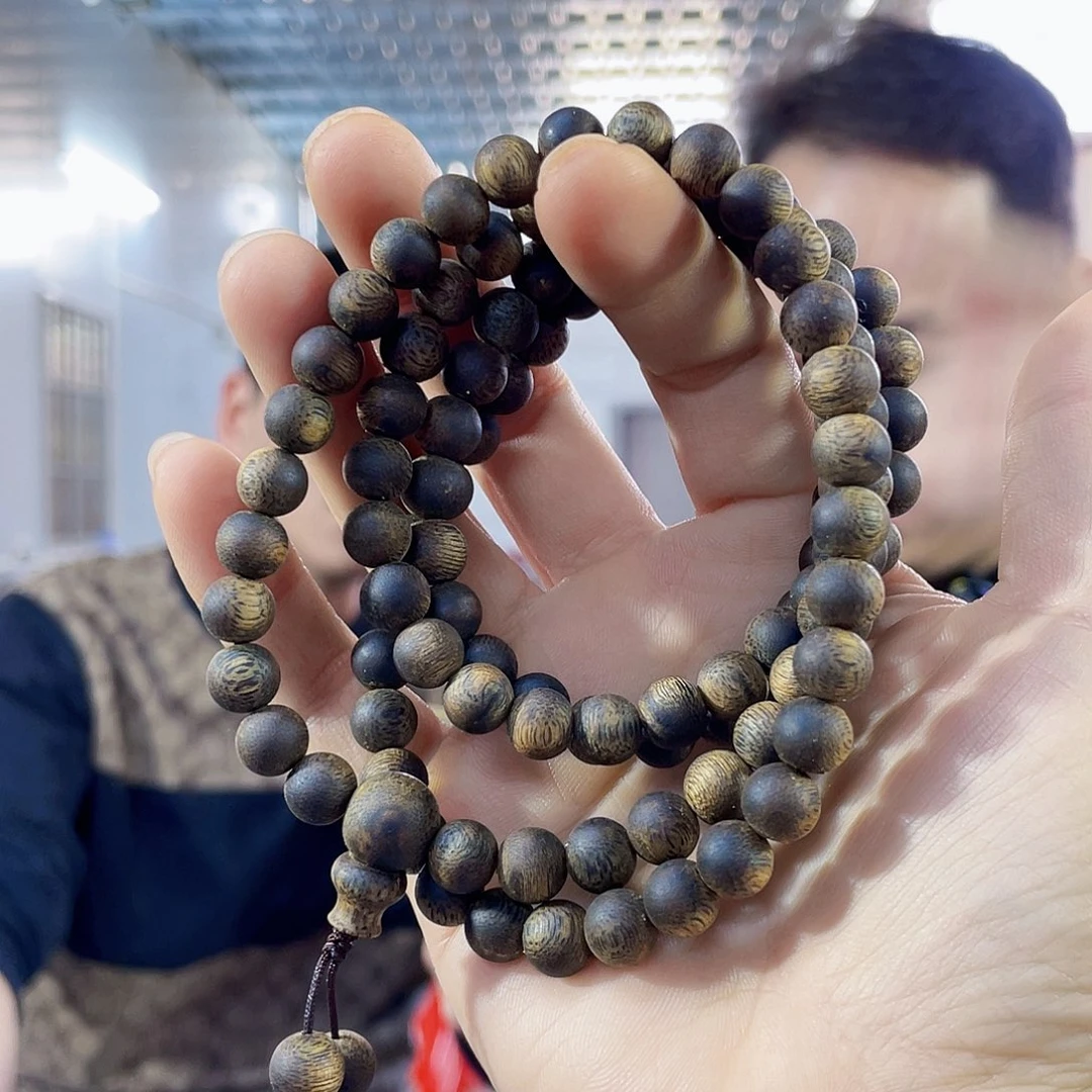 沉香手串海南老白棋圆珠长串0.8/33克多样性发一