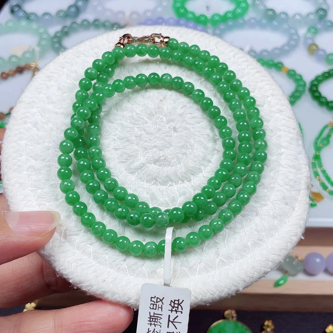 翡翠未镶嵌手链天然缅甸翡翠A货卡4.8