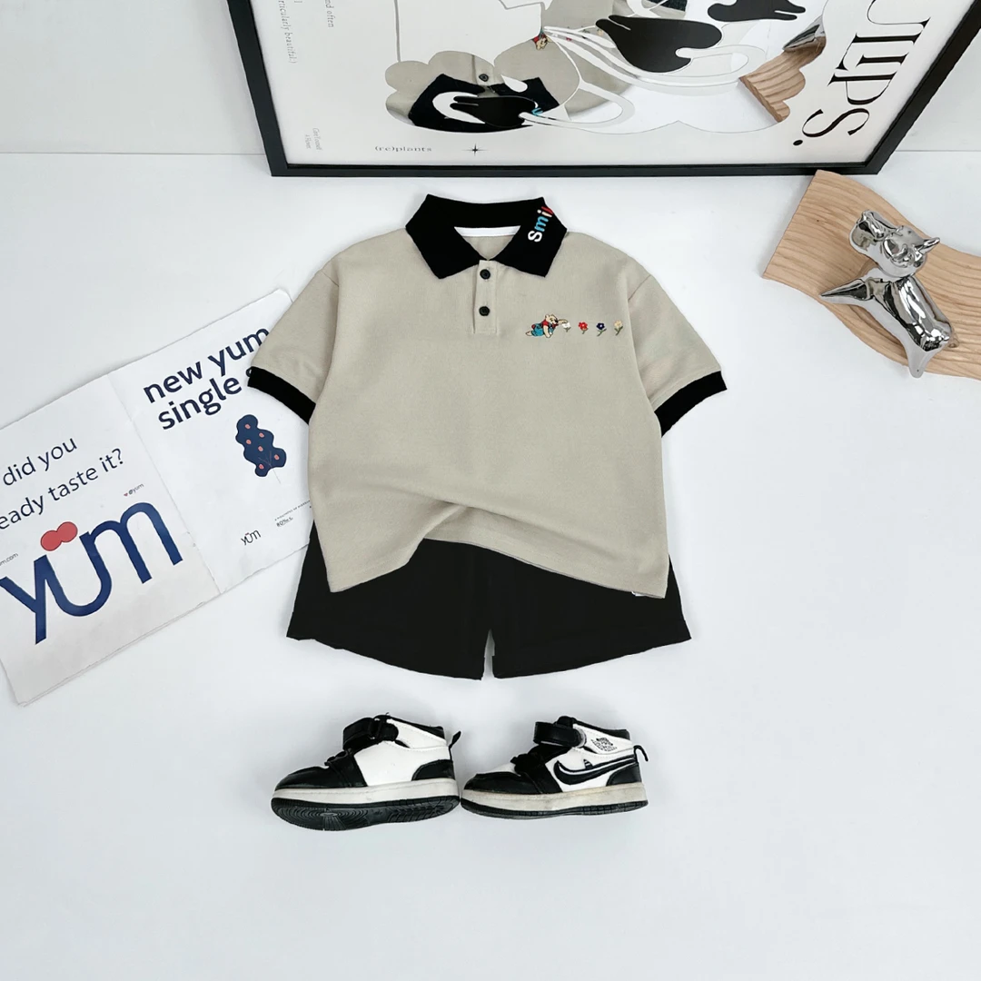 儿童夏装短袖POLO衫男童T恤薄款2025新款 BDX25960 悠悠童话童装