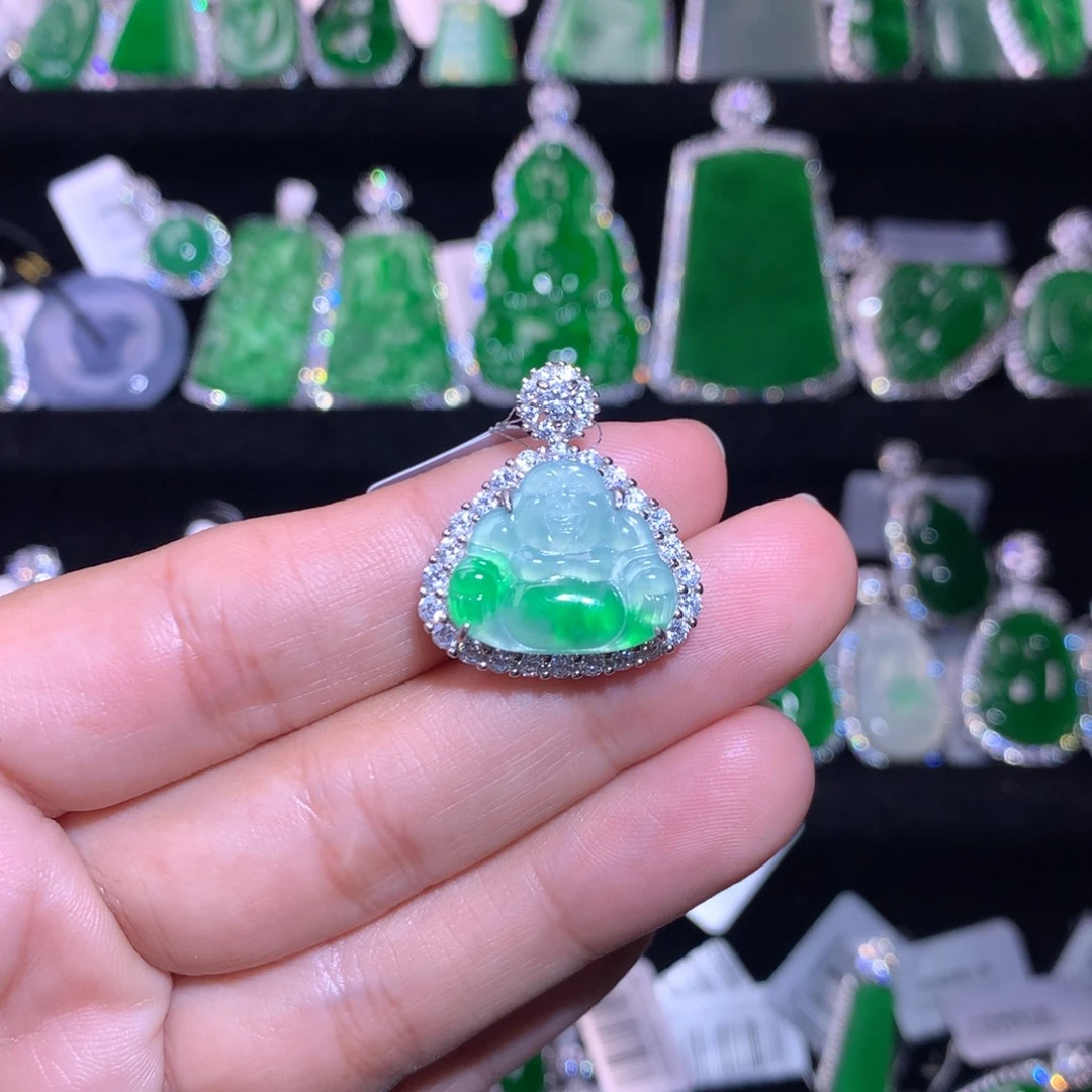 【闪购商品】颈饰银S925镶嵌翡翠天然翡翠