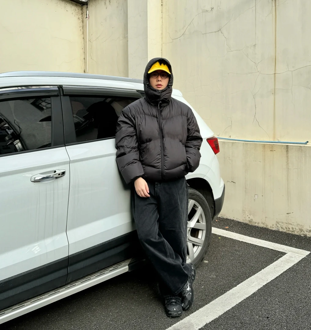 D17#某饱随便一家两三张！美式高街宽松休闲连帽嘎嘎棉服外套男