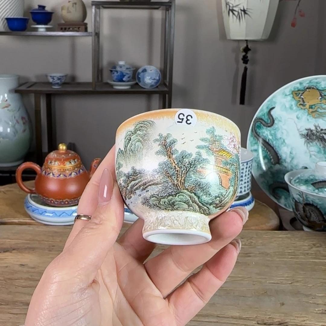 杯景德镇陶瓷柴烧多人