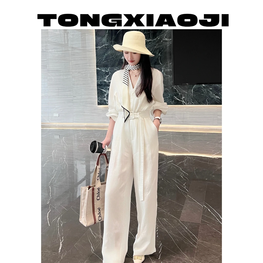 【港岛暮色】老钱风天丝亚麻舒适气质连体裤