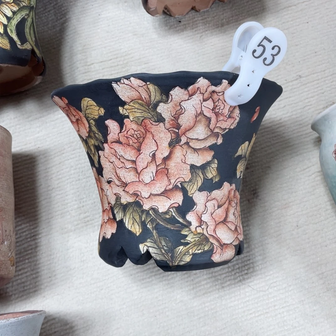 紫砂花盆德**卷陶瓷多肉花盆精品