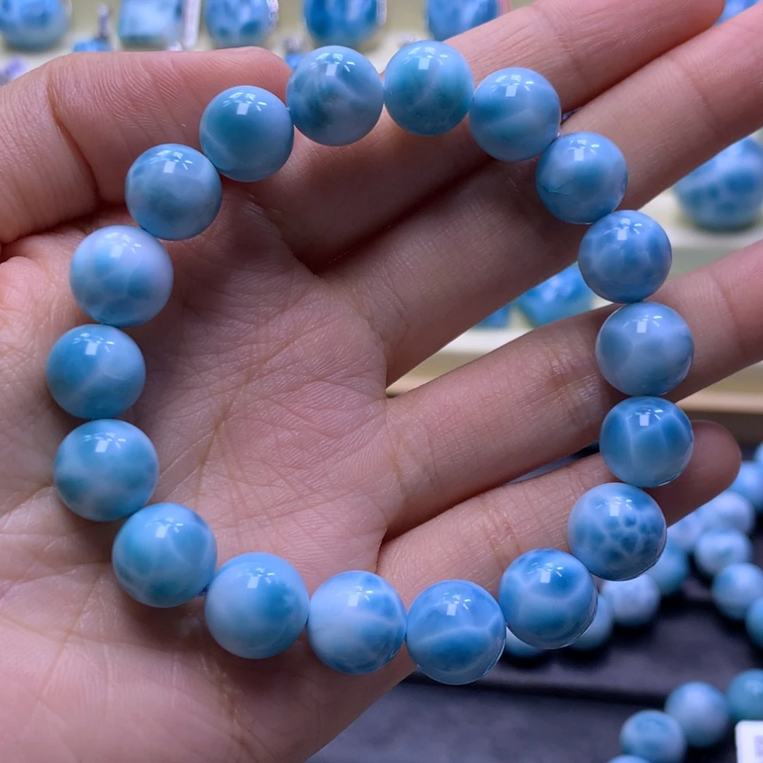 针钠钙石（海纹石）未镶嵌手串11+手串色差略异