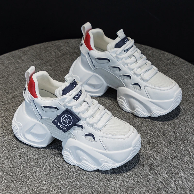 潮流老爹鞋女2025新款春季轻便时尚运动鞋透气休闲厚底6616-2