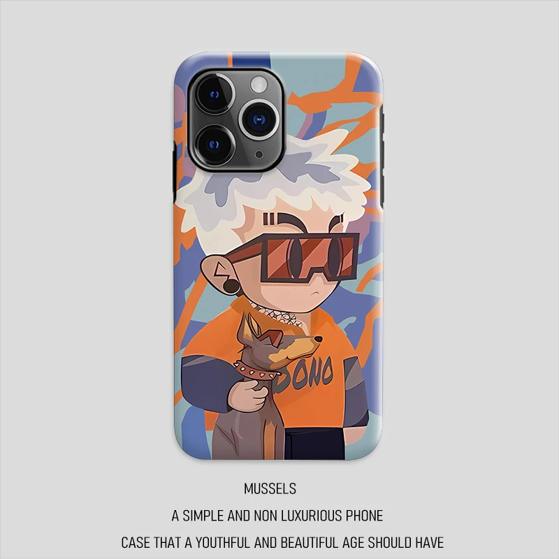 墨镜男孩-菲林软硬壳2合1创意适用于苹果华为VIVO小米OPPO手机壳